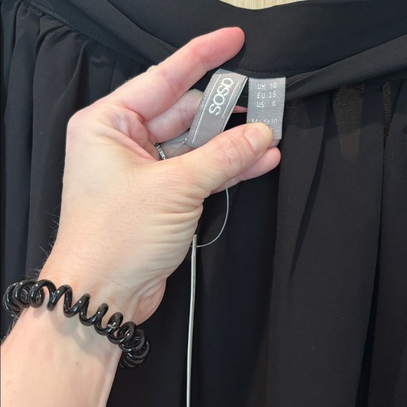 ASOS Swim Sarong Black Sheer Wrap Skirt NWT Size 6 - Picture 4 of 7